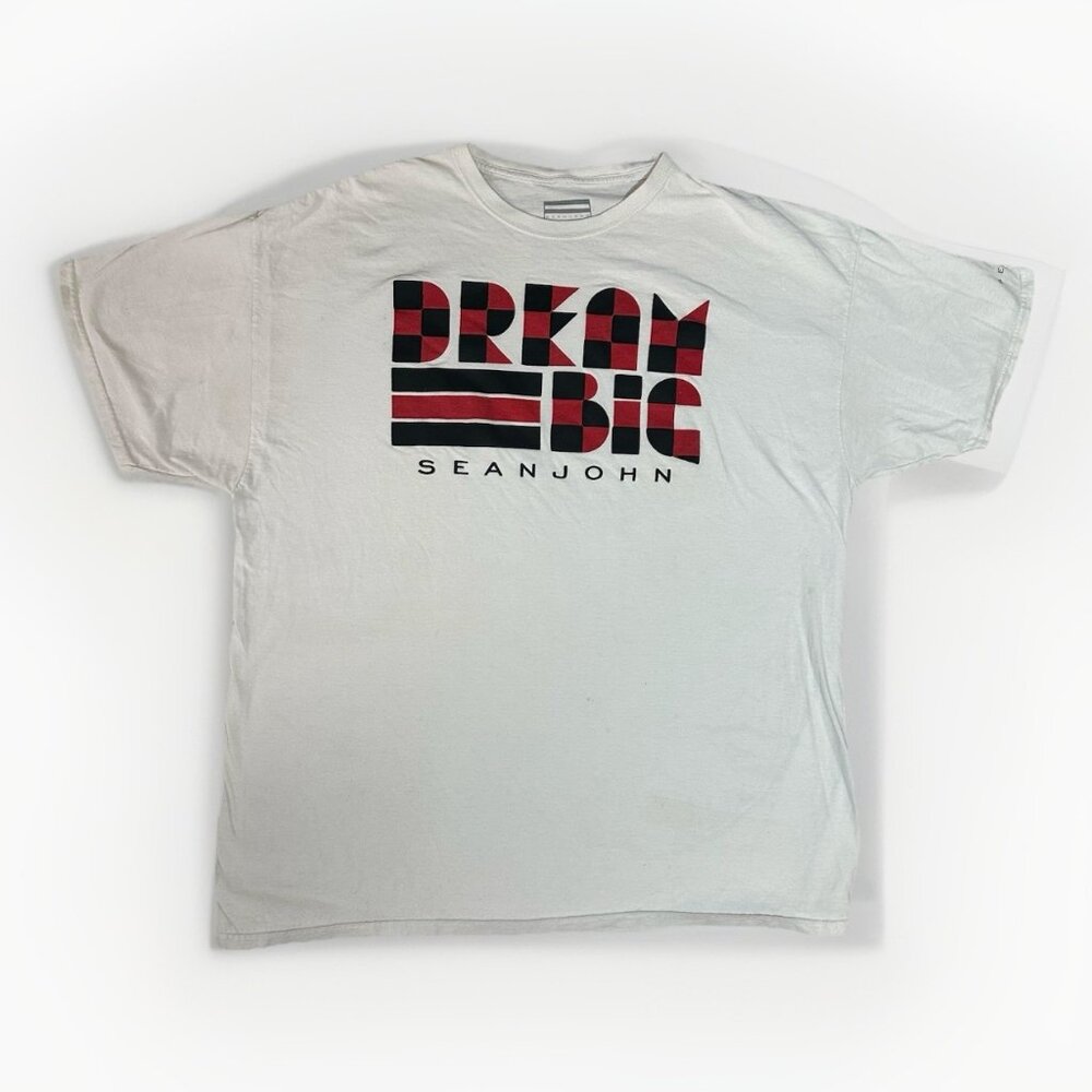 Sean John T-Shirt Men’s 2XL Dream Big White With Red And Black Lt Marks